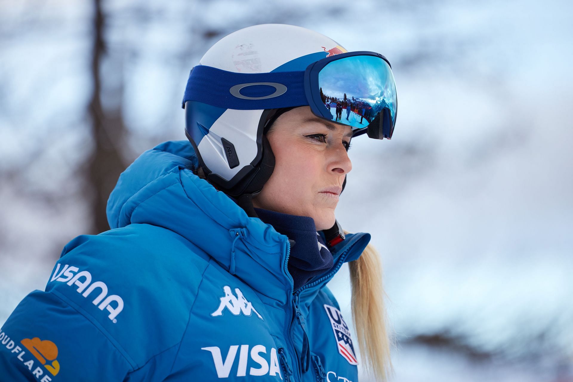 Lindsey Vonn at the Cortina d'Ampezzo during her super-g race amidst the comeback (Image via: Getty Images)